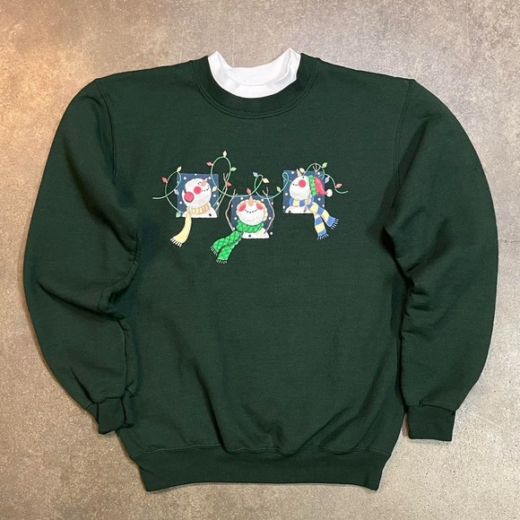 Unique Vintage Tops - Vintage Ugly Christmas Sweatshirt Snowmen Holiday Cozy Winter Crewneck